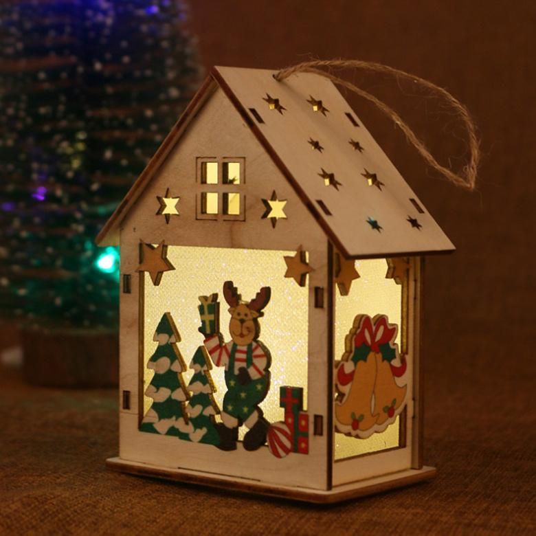 Christmas Wooden House for Home Decoration