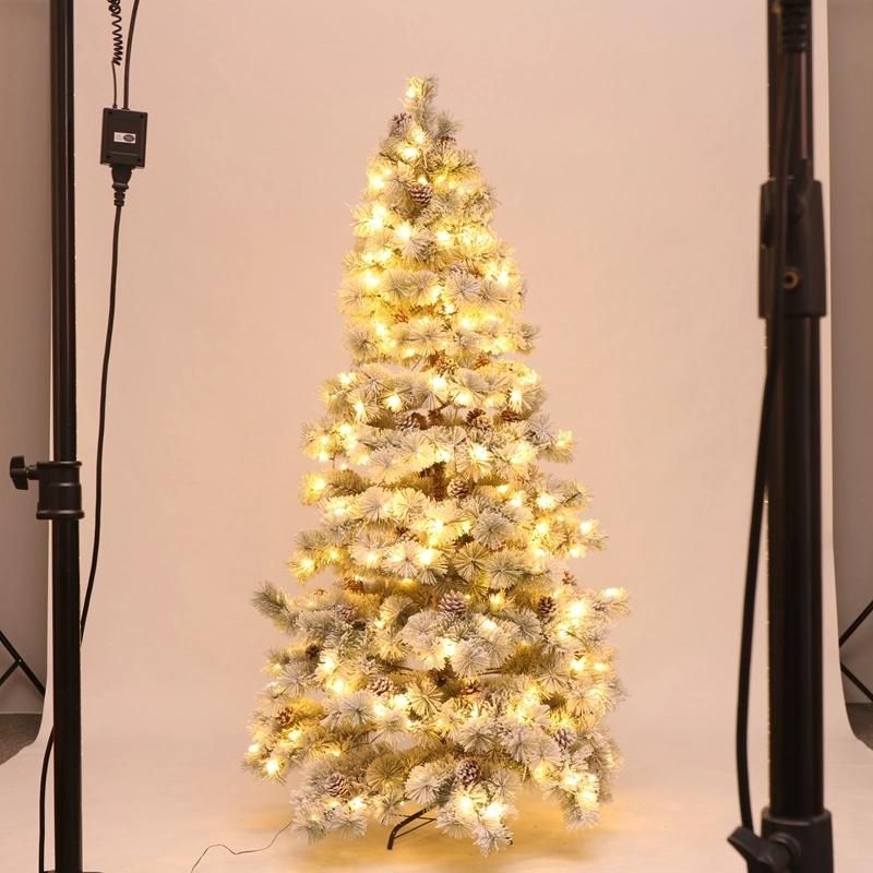 2021 New Design Factory Wholesale Christmas Snow Pine Needle Tree Decorated with Lights for Home Decoration