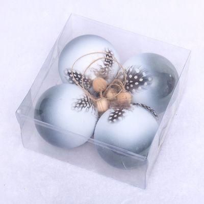 8cm Personalized Shiny Grey Plastic Christmas Balls Christmas Ornament Balls