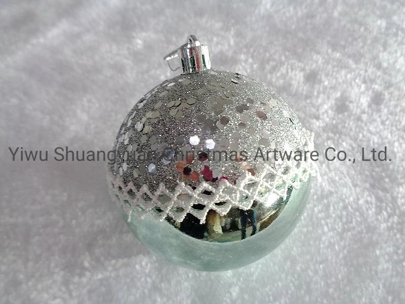 8cm Personalized Mint Green Plastic Christmas Balls Christmas Glitter Ball
