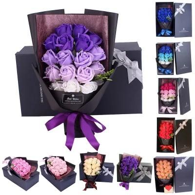 Valentine&prime;s Day Creative Gift 18 Soap Rose Bouquet Gift Box Mother&prime;s Day Birthday Gift Soap Bouquet