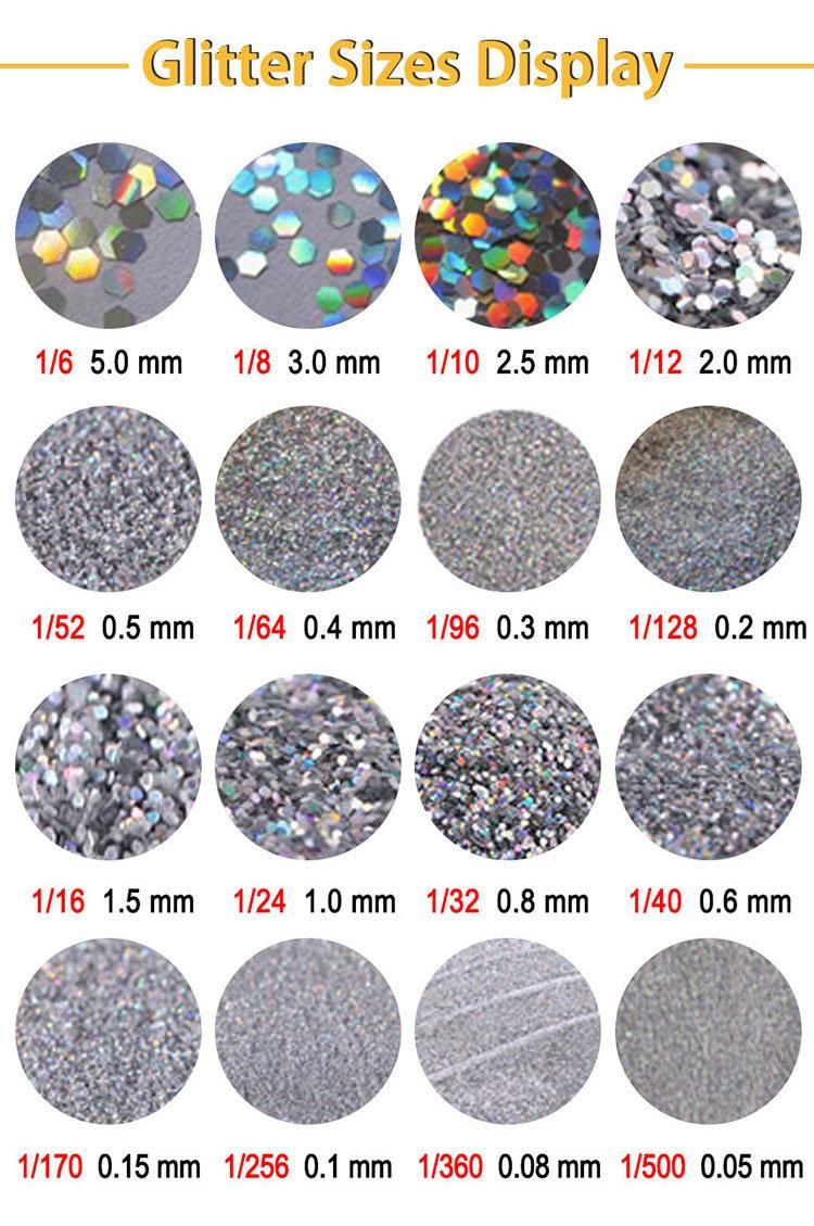 Industrial Size Solvent Resistant Acrylic Polyester Glitter Powder for Nail Art