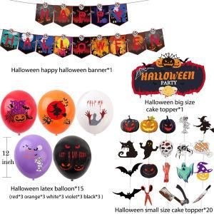 Halloween Cake Topper Banner Witch Pumpkin Festival Party Decorations