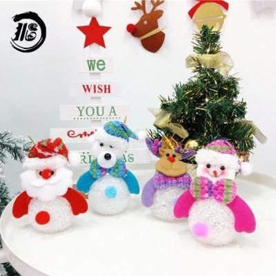 EVA Christmas Snowman Doll LED Glowing Light Pendant for Decoration Christmas