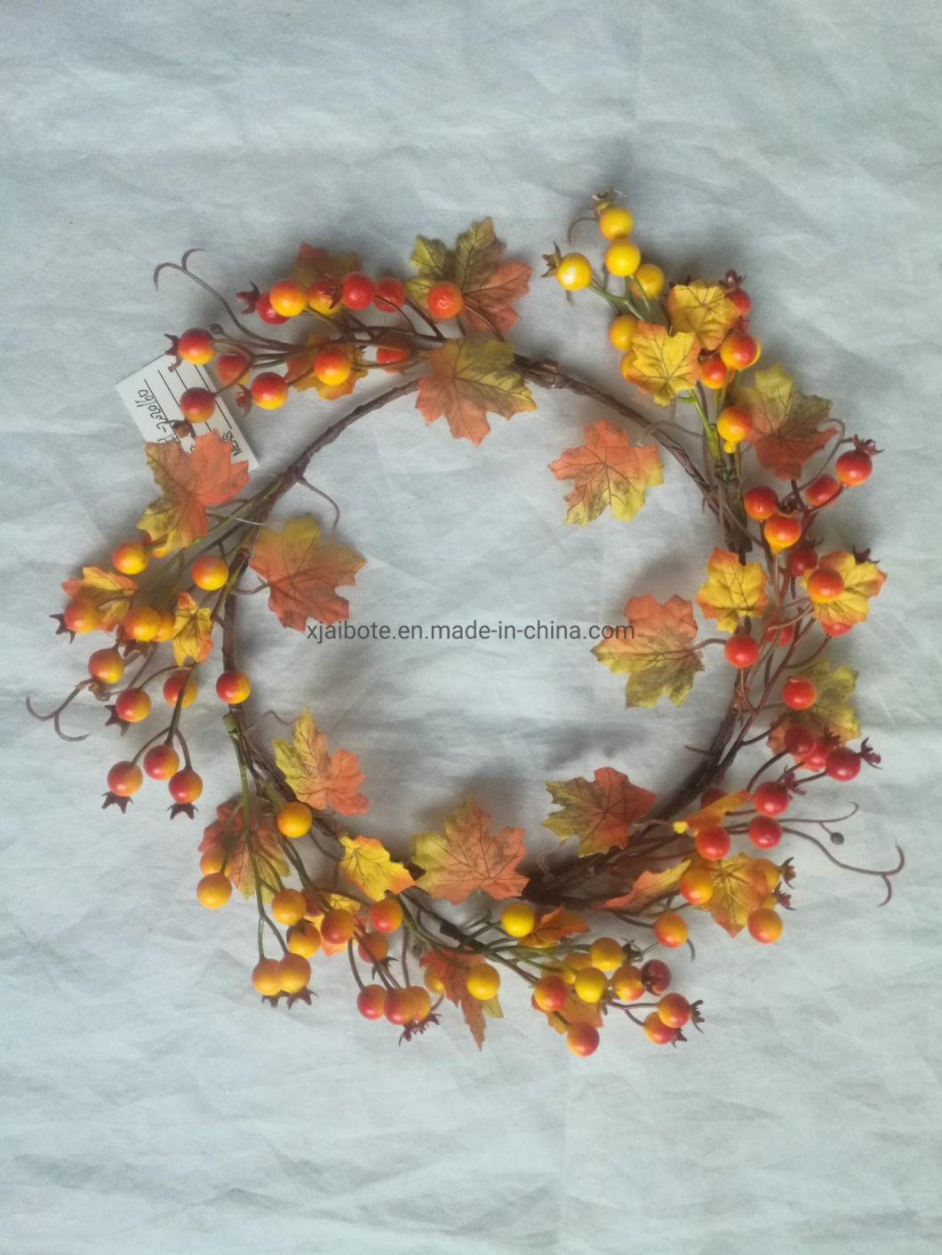 Sunwing New Products Yellow Artificial Pumpkin Halloween Wreath