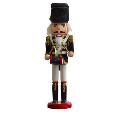 12 Inch Traditional Wooden Nutcracker, Festive Christmas Decor for Tables