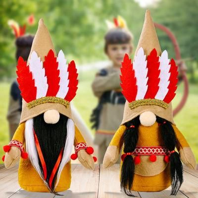 New Indian Rudolph Standing Posture Indigenous People Faceless Doll Savage Aboriginal Doll Gnomes Decoration