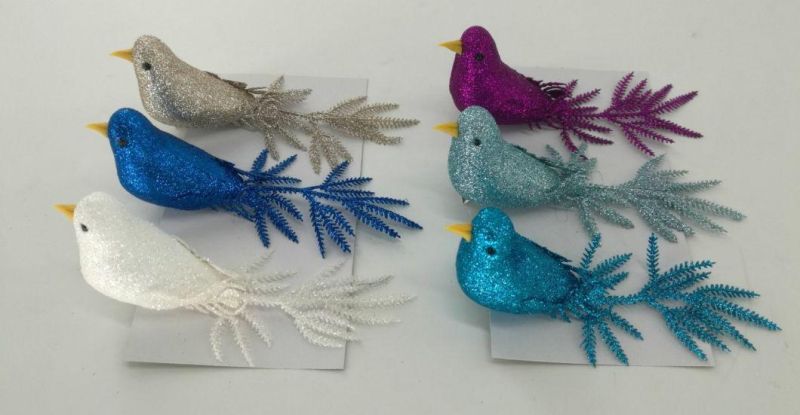 Newest Design Decorative Foam Hanging Bird for Christmas Tree Decorations