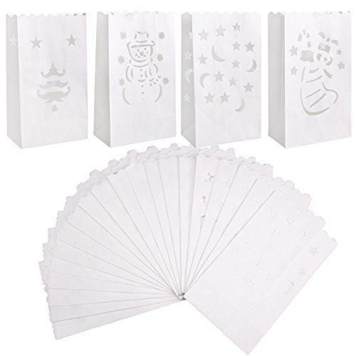 Luminary Fireproof Paper Candle Bags for Birthday Party Christmas Halloween Decoration