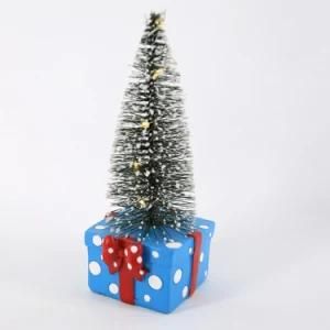 Wholesale Custom Xmas LED Light Trees Mini Polyresin Figurine