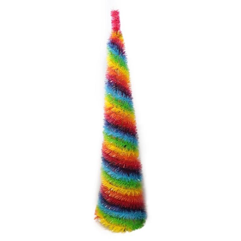 5FT /150cm Rain Bow Color Pet Tinsel Tree / Tinsel Tower