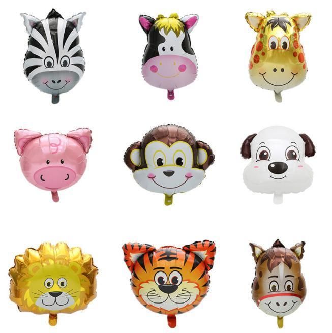 Custom Cartoon Jungle Animal Head Shape Party Decoration Foil Balloons