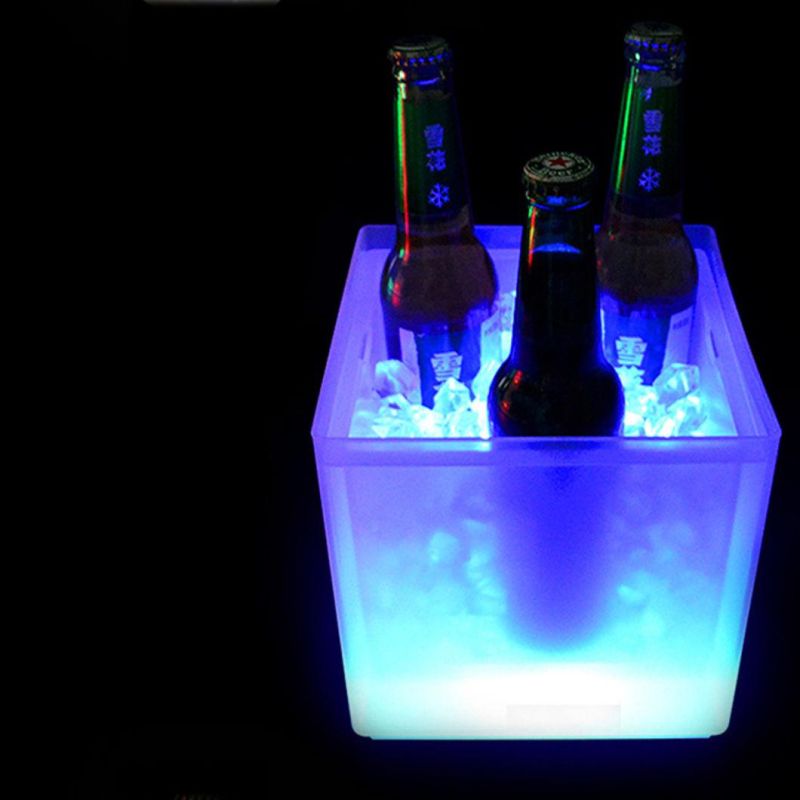 LED Ice Cooler Champagne Acrylic LED Custom Ice Bucket