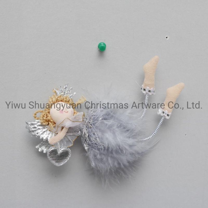 Stock New Design High Sales Christmas Plush Angel for Holiday Wedding Party Decoration Supplies Hook Ornament Craft Gifts