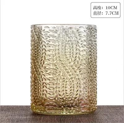 Customizable Colored Embossed Luxury Glass Scented Candle for America