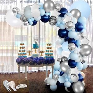 Blue 12 Inch Balloon Arch Silver Star Blue Balloon Party Decorations