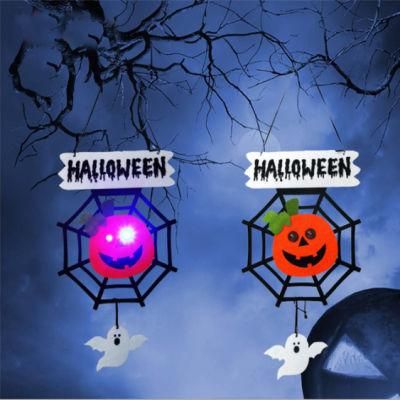 Non-Woven Halloween Spider Pumpkin Luminous Eyes Hanging Pendant Ornaments