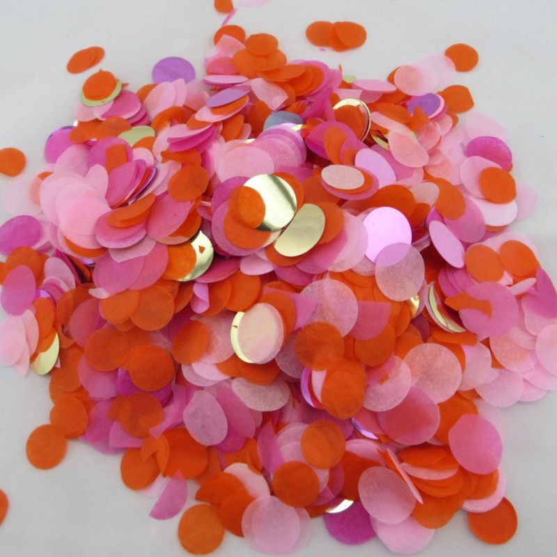 Multicolor Personalized Round Tissue Paper Biodegradable Circle Confetti