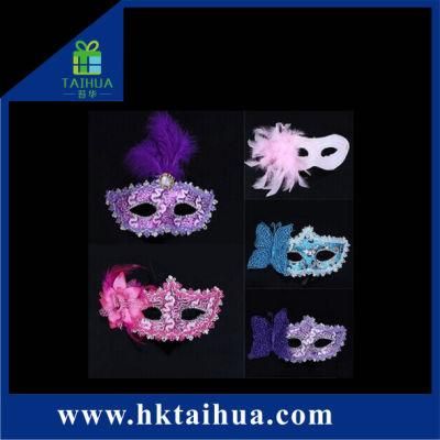 Hot Sales Feather Plastic Mask for Halloween Party