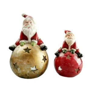 Ceramic Santa Claus Candle Holder for Home Decoration