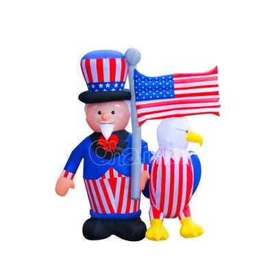 Inflatable Uncle Sam with Eagle Indendence Day Decoration