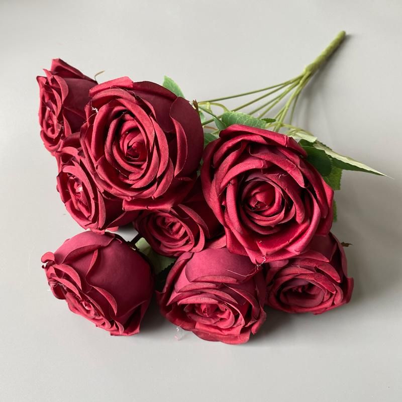 Dia8cm High Quality Roses Artificial Flowers Single Stem Flowers Rose for Wedding Decoration