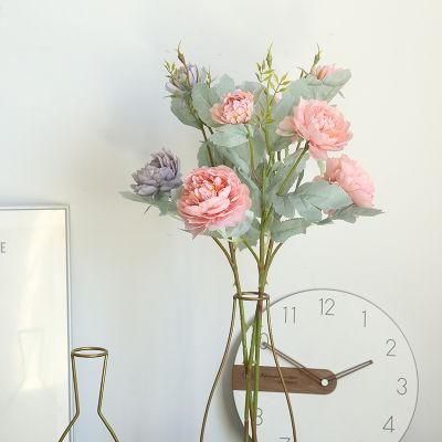 Artificial Flowers Silk Peony Plastic Flower Wedding Bouquet Design for Home Wedding Decoration Indoor