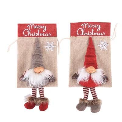 2021 New Design High Sales Christmas Santa Gift Bag for Holiday Wedding Party Decoration Supplies Hook Ornament Craft Gifts