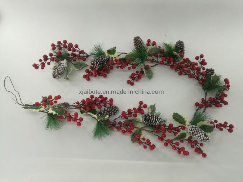 Christmas Garland Berry Garland with Pine Cone