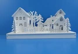 1501 White Christmas Decoration Wood Crafts with LED Light