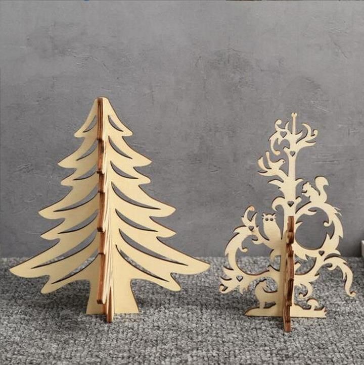 Wood Christmas Tree Christmas Ornaments Kits Family DIY Art and Craft Decorations Project