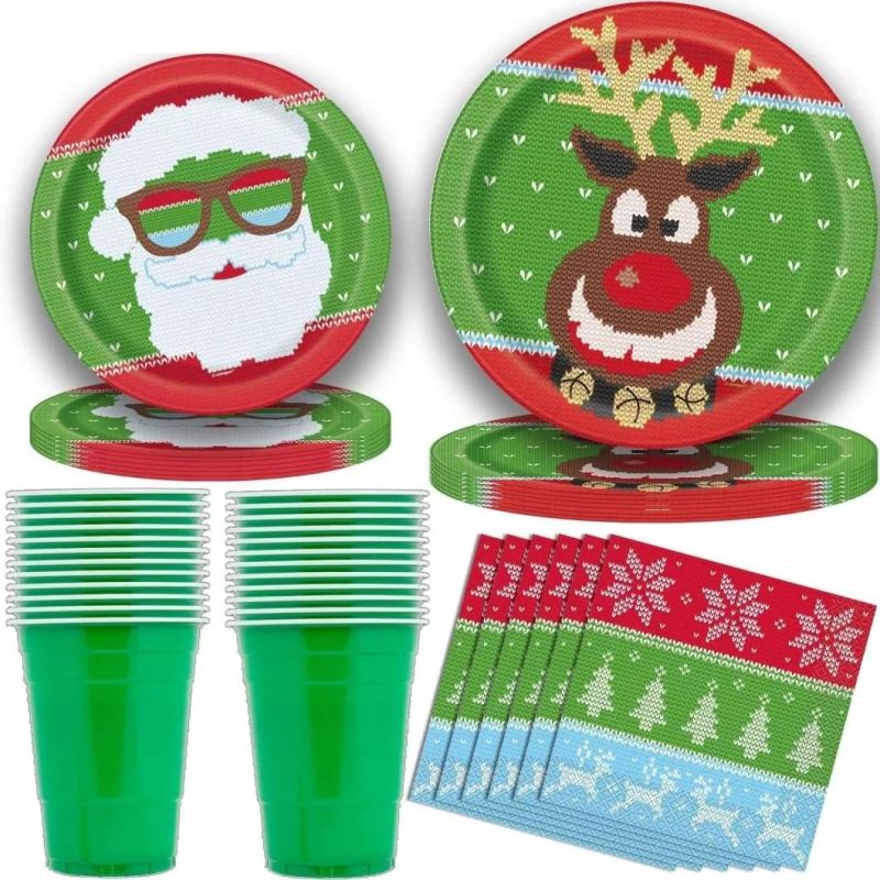 Animas Theme Green Color Customized Pattern Party Sets Display