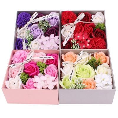 Artificial Rose Soap Rose Flower in Gift Box for Valentine&prime;s Day, Mother&prime;s Day, Christmas, Anniversary, Wedding