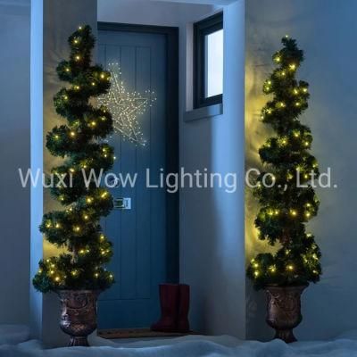 Spiral Potted Christmas Tree with 150 Chasing Warm LED Lights