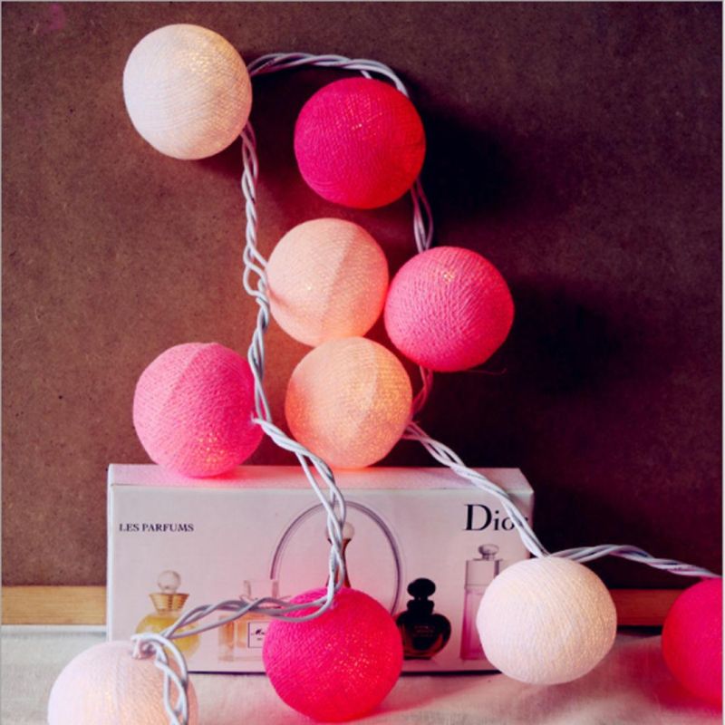 LED Cotton Ball String Lights Fairy String Lights Outdoor Decorative