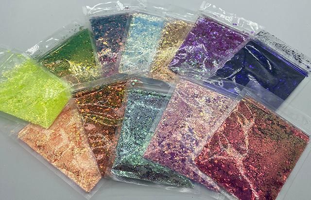 High Quality Christmas Chunky Mixed Glitter Powder Polyester Hexagon Chameleon Glitter