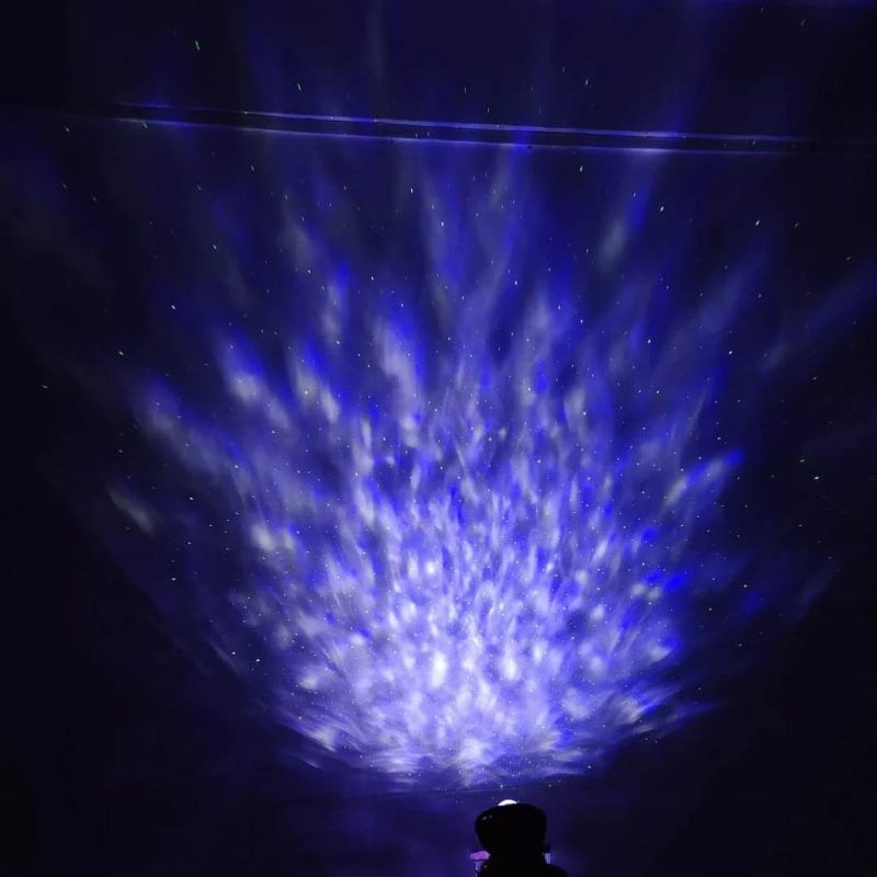 Custom Logo USB LED Star Night Light Music Starry Water Wave LED Projector Light Bluetooth Projector Sound-Activated Projector Light Decor