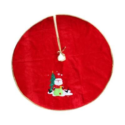 Wholesale Hot Selling Stocked Suede Fabric Christmas Red Golden Green Tree Skirt