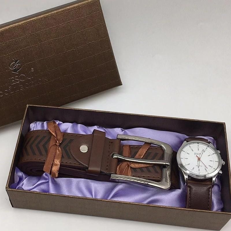 Promotional Business Father′s Day Gift Set with Watch and Belt