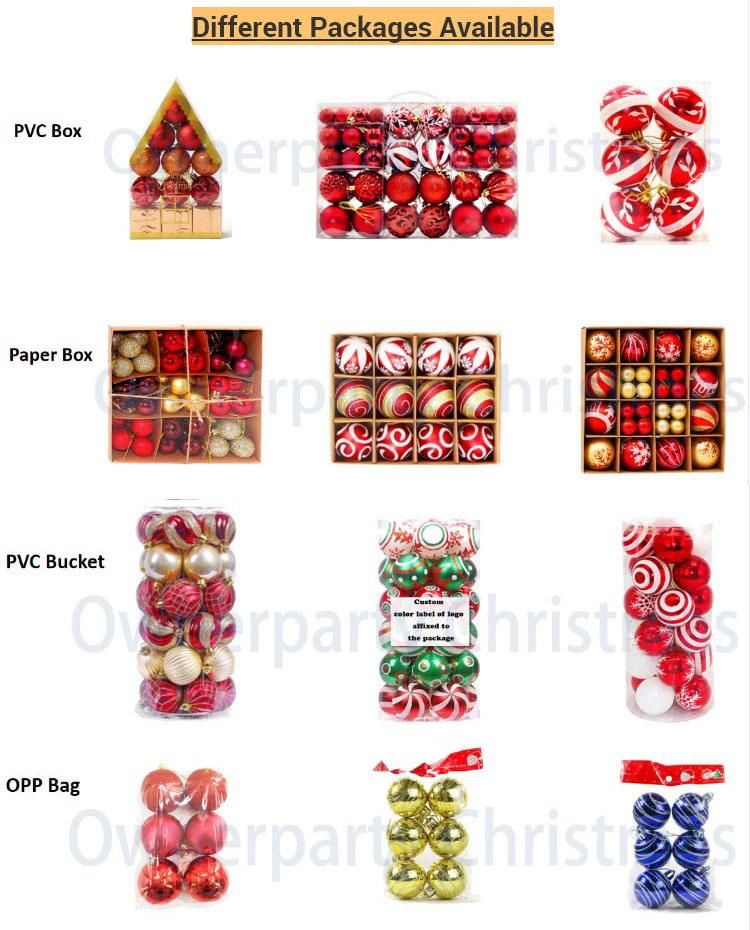 Luxury Velvet Plastic Shatterproof Custom Organizer Xmas Christmas Balls for Tree Ornaments