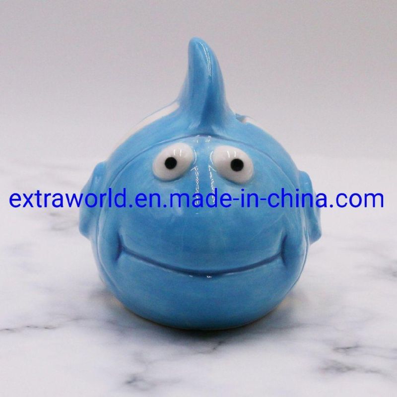 Money Box Ceramic Fish Shaped Piggy Bank for Promotion Gift