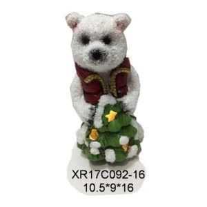 Quanzhou Factory Sales Polyresin Bear Craft Resin Christmas LED Light&#160; &#160;