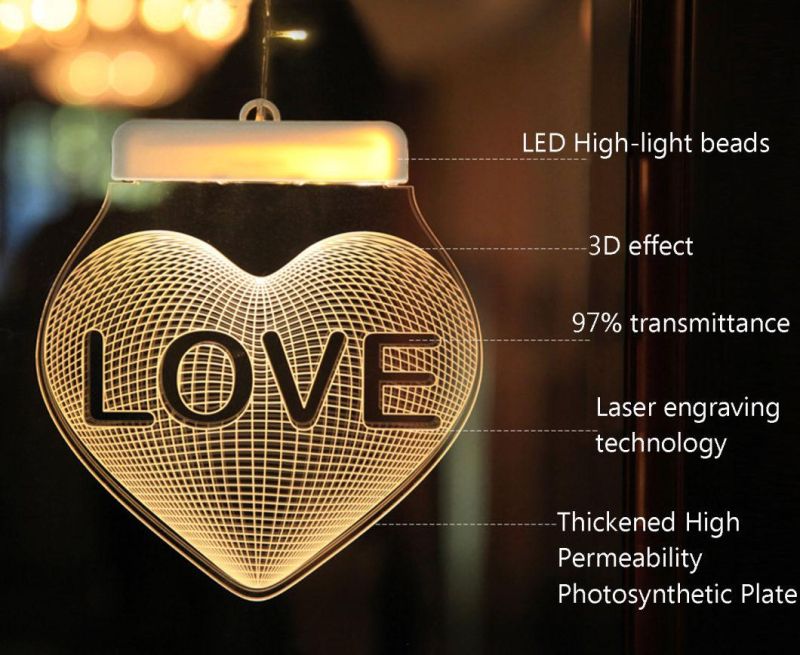 LED Light 3D Decorative Lights for Xmas Valentine′s Birthday Gifts