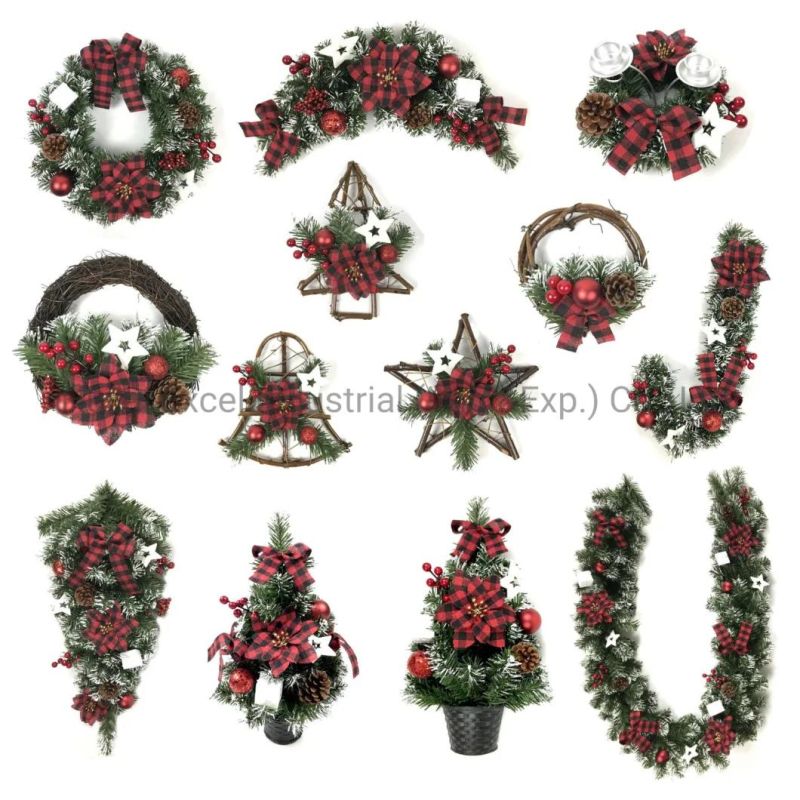 Christmas PVC Wreaths Plastic Xmas Wreaths Artificial Wreaths