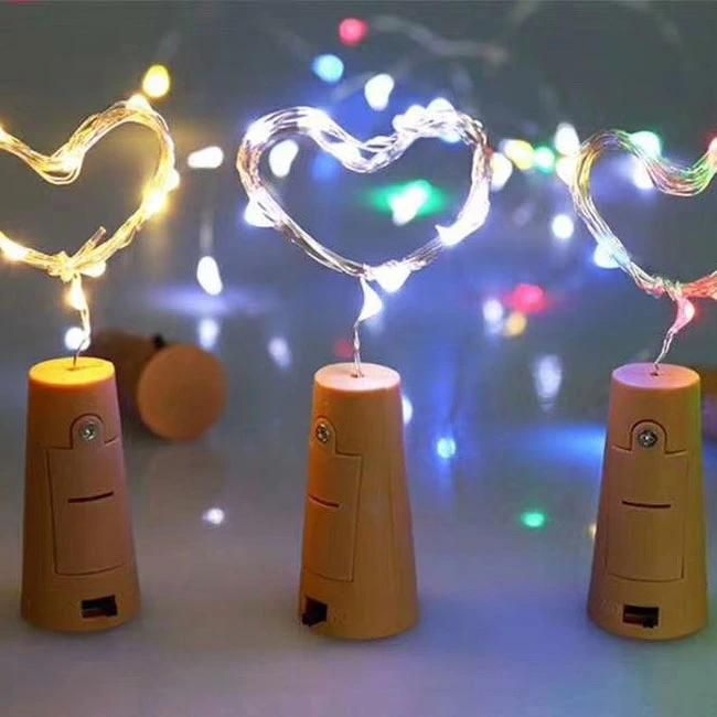 Cork Wine Bottle LED Silver Copper Wire String Light 1m 10LEDs Lr44 Battery Powered for Glass Craft Party Decoration