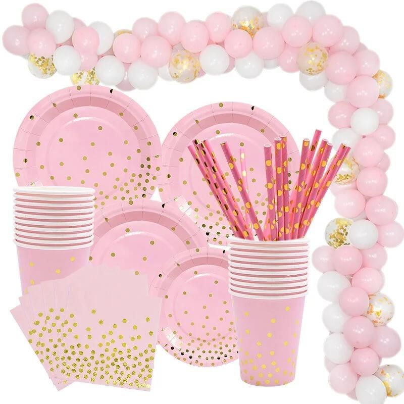 Animas Theme Green Color Customized Pattern Party Sets Display