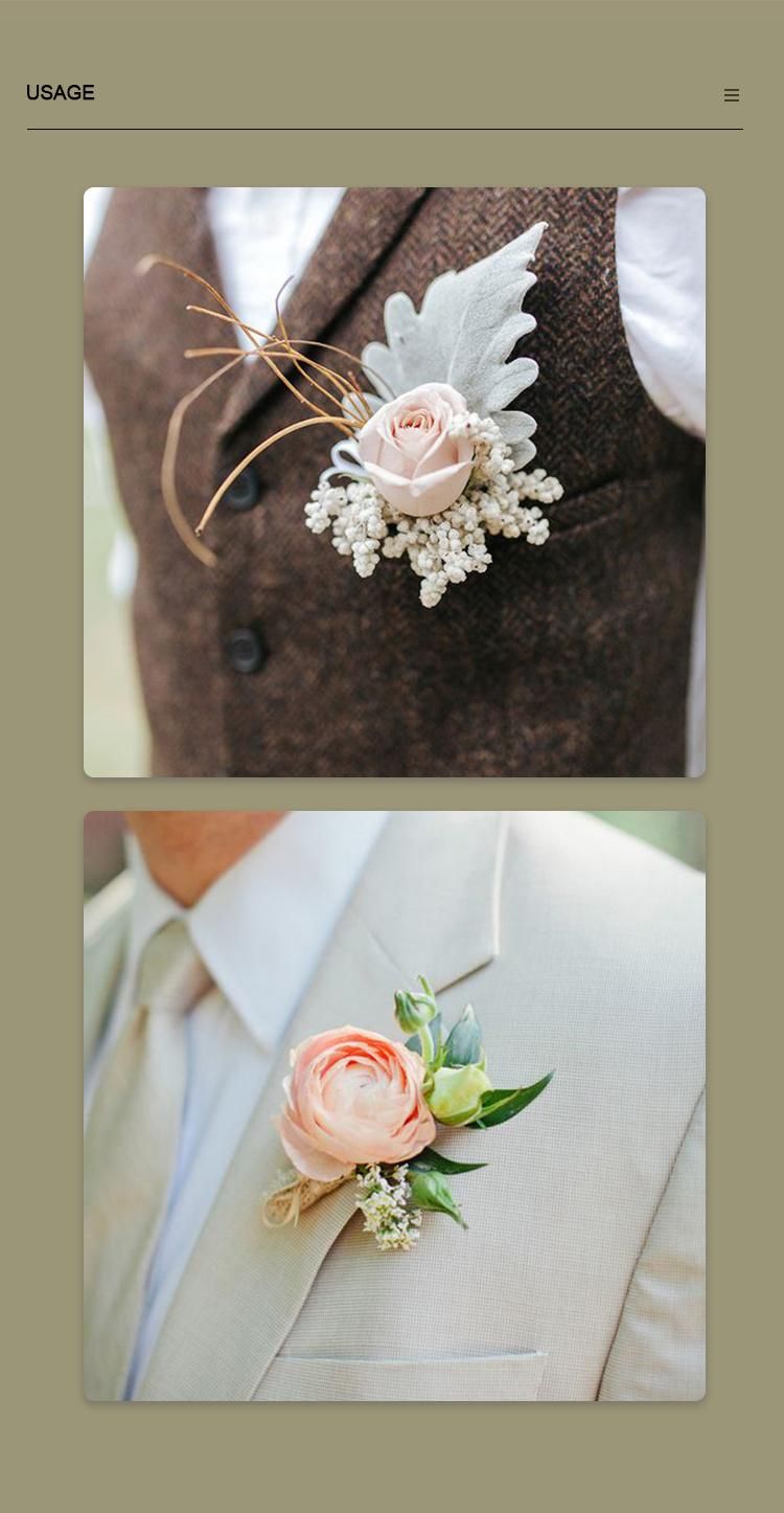 Rose Corsage Groom Boutonniere Brooch Women Corsage Flower Bridal Flowers Wedding Party Flower Pins