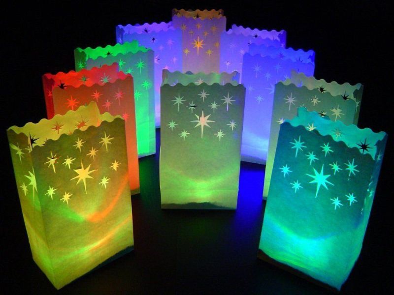 White Luminary Fireproof Paper Candle Bag for Party Decoration