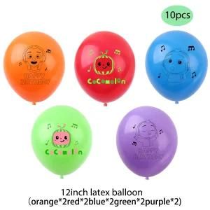 10PCS/Set Cocomelon Cartoon Balloons Latex Balloons Decorative Balloons