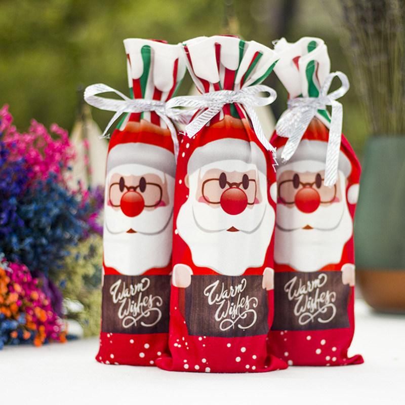 Dinner Party Table Christmas Decorations Santa Claus Wine Bottle Cover